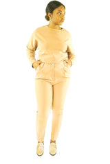 Monochromatic, 2pc pant & top set, Trouser, top, khaki, camel, chic, fall fashion, transitional piece, monochromatic outfit, classy fashion, timeless fashion, vogue, fashion week, elegant style, level up, high value woman, minimalist fashion, fashionista, essence magazine, business wear, office attire, women's business wear, women's office outfit, women's clothing, online women's clothing store, rich husband, anna bey, elite clothing, luxury women's clothing