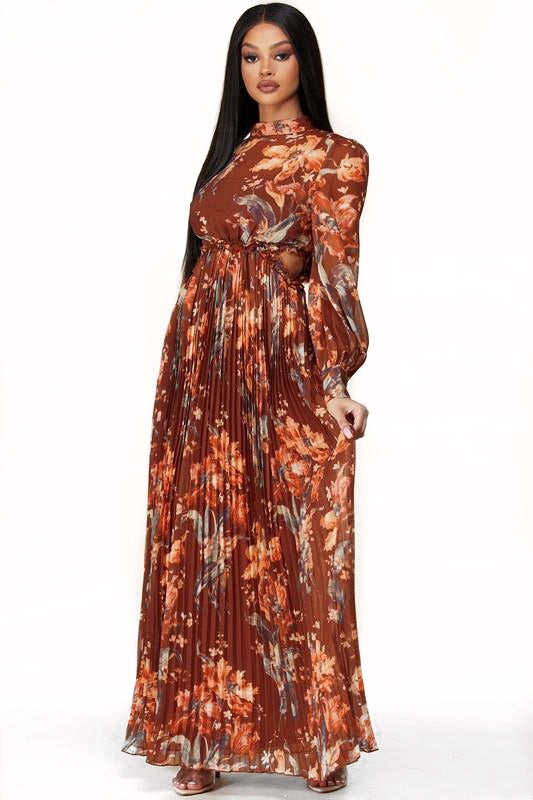 Autumn Flower Maxi Dress Small Autumn Flower Maxi Dress Small